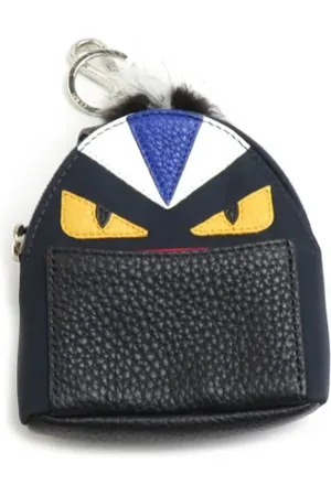 Fendi Homme, Pre-owned, Noir, Taille: ONE Size Pre-owned Cuir porte-cls