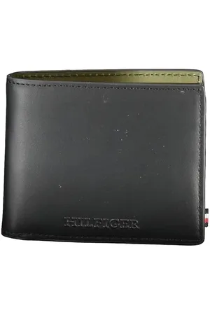 Tommy Hilfiger Homme, Accessoires, Noir, Taille: ONE Size Portefeuille en cuir noir avec emplacements pour cartes