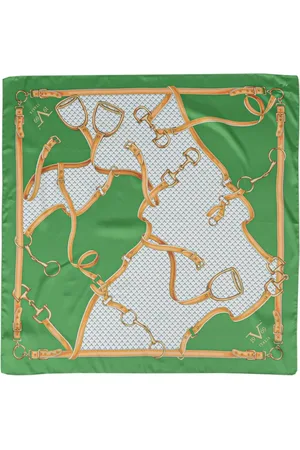 19V69 Italia Femme, Accessoires, Multicolore, Taille: ONE Size Foulard en Soie Inspiré Équestre Coloré