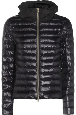 HERNO Femme, Vestes, Noir, Taille: 36 FR Doudoune Noire Matelassée Fermeture Éclair Poches