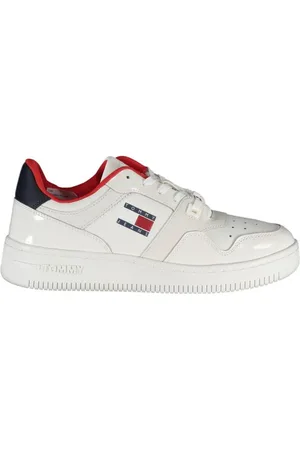 Tommy Hilfiger Femme, Chaussures, Blanc, Taille: 37 EU Baskets de sport en polyester avec détails contrastés et logo