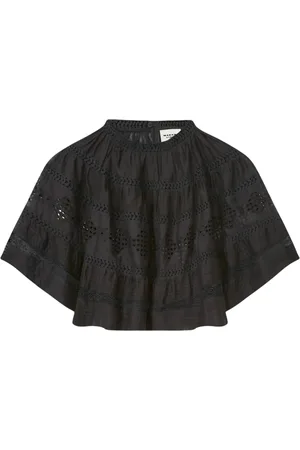 Isabel Marant Femme, Blouses et Chemises, Noir, Taille: 36 FR Haut en Coton Noir Ht0541Fac1J15E