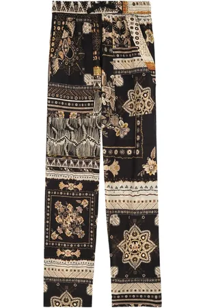 Isabel Marant Femme, Pantalons, Multicolore, Taille: 40 FR Pantalon en Coton Noir/Ocre