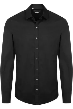 Dolce & Gabbana Homme, Chemises, Noir, Taille: M Chemise Classique en Coton à Col Kent