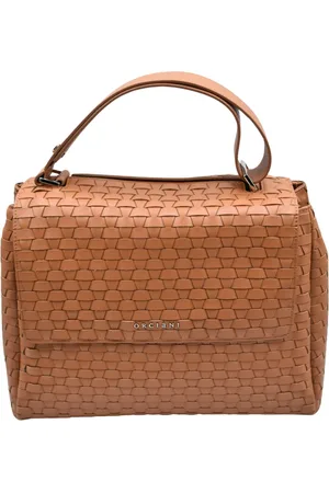 Orciani Femme, Sacs, Brun, Taille: ONE Size Sac à Main en Cuir Tissé Chic