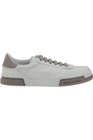 Dolce & Gabbana Homme, Chaussures, Blanc, Taille: 41 EU Baskets en Cuir avec Bout en Amande