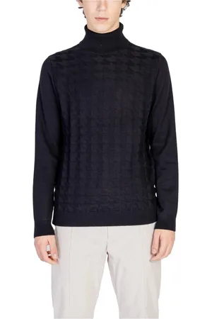 Antony Morato Homme, Pulls, Noir, Taille: L Pull Noir à Col Roulé Tricoté