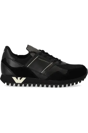 Emporio Armani Homme, Chaussures, Noir, Taille: 39 EU Baskets chaussette noire avec inserts de logo contrastés