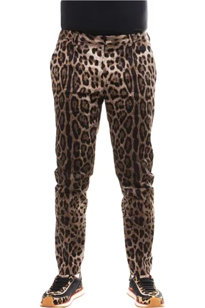 Dolce & Gabbana Homme, Pantalons, Multicolore, Taille: L Pantalon Homme Imprimé Léopard