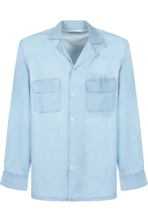 OFFICINE GENERALE Homme, Chemises, Bleu, Taille: XL Chemise en Lyocell avec Poches Poitrine