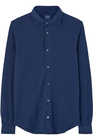 FEDELI Homme, Chemises, Bleu, Taille: 3XL Chemise Bleue Piqué