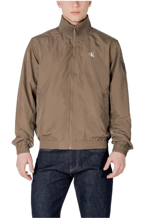Calvin Klein Homme, Vestes, Vert, Taille: L Veste Vert Col Roulé avec Poches