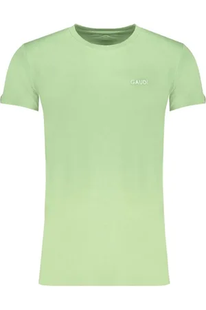Gaudi Homme, Tops, Vert, Taille: M T-shirt en Coton Vert avec Imprimé