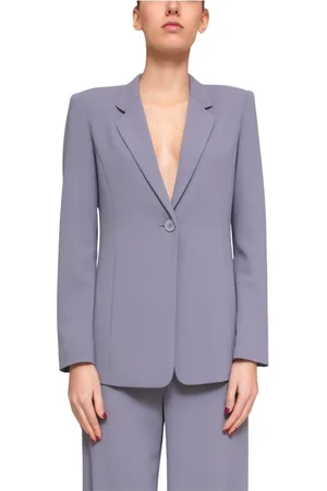 Emporio Armani Femme, Vestes, Bleu, Taille: 38 FR Blazer Femme Gris Minéral