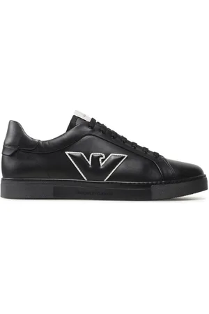Emporio Armani Homme, Chaussures, Noir, Taille: 41 1/2 EU Sac Bandoulière en Cuir et Baskets