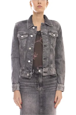 Moschino Femme, Vestes, Gris, Taille: 36 FR Veste en Denim avec Motif 1508 Gris