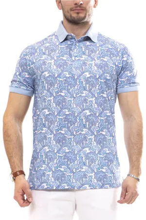 Etro Homme, Tops, Bleu, Taille: L Roma Imprimé Blanc Polo