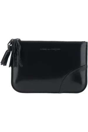 Comme des Garçons Homme, Accessoires, Noir, Taille: ONE Size Porte-Monnaie en Cuir Portefeuille à Fermeture Éclair