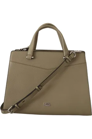 Karl Lagerfeld Femme, Sacs, Gris, Taille: ONE Size Sac fourre-tout en cuir vert sauge enchanteur