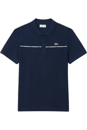 Lacoste Homme, Tops, Bleu, Taille: L Polo Graphique avec Bordure Logo