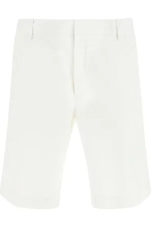 Ermenegildo Zegna Homme, Shorts, Blanc, Taille: L Shorts en Coton pour Homme avec Fermeture Dissimulée