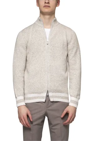 ELEVENTY Homme, Pulls, , Taille: S Pull Sable+Blanc pour Homme