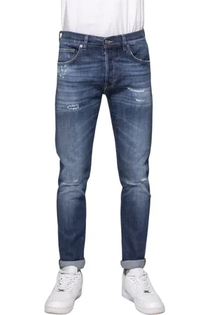 Dondup Homme, Jeans, Bleu, Taille: W32 Jean Stretch avec Patches