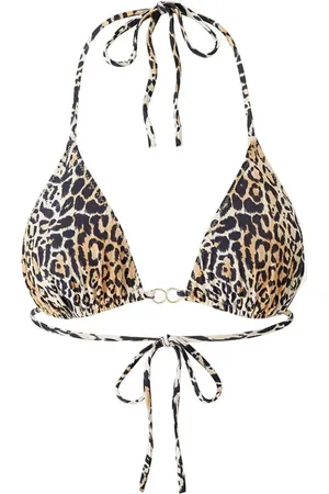 Melissa Odabash Femme, Maillots de bain, Multicolore, Taille: 38 FR Haut de Bikini léopard avec Détails Dorés