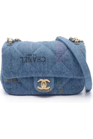 CHANEL Femme, Pre-owned, Bleu, Taille: ONE Size Pre-owned Denim sacs-chanel