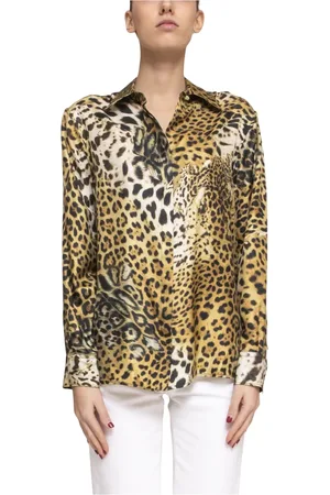 Roberto Cavalli Femme, Blouses et Chemises, Brun, Taille: 38 FR Chemise Donna Naturelle 504 Élégante