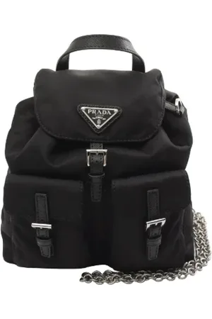 Prada Femme, Pre-owned, Noir, Taille: ONE Size Pre-owned Toile sacs-bandouliere