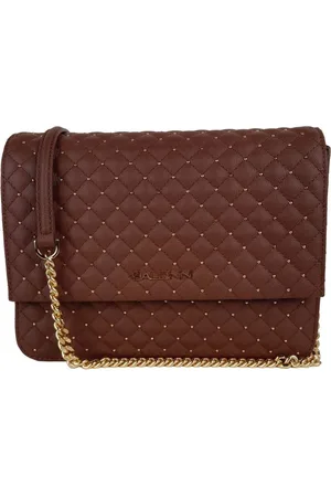 BALDININI Femme, Sacs, Brun, Taille: ONE Size Sac bandoulière en cuir marron avec clous