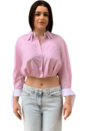 Elisabetta Franchi Femme, Blouses et Chemises, Rose, Taille: 36 FR T-shirt en coton