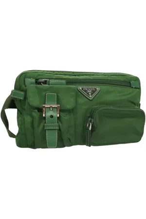 Prada Femme, Pre-owned, Vert, Taille: ONE Size Pre-owned Nylon sacs-bandouliere