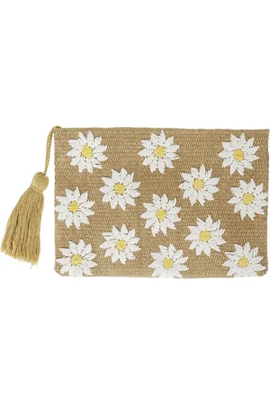MC2 SAINT BARTH Femme, Sacs, , Taille: ONE Size Daisy Patch Straw Pouch