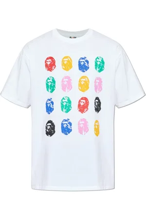 A Bathing Ape Homme, Tops, Blanc, Taille: L T-shirt avec impression