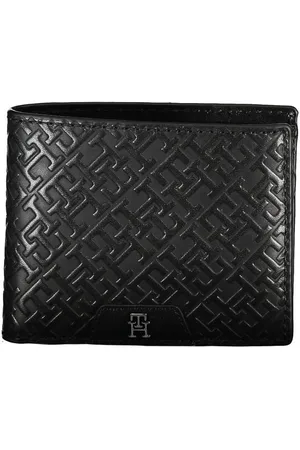 Tommy Hilfiger Homme, Accessoires, Noir, Taille: ONE Size Portefeuille élégant en cuir avec deux cartes