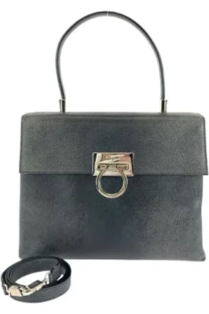 Salvatore Ferragamo Femme, Pre-owned, Gris, Taille: ONE Size Pre-owned Cuir sacs-main
