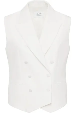 MVP Wardrobe Femme, Tops, Blanc, Taille: 40 FR Alba Gilet