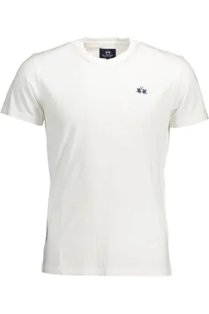 La Martina Homme, Tops, Blanc, Taille: M T-shirt élégant avec broderie