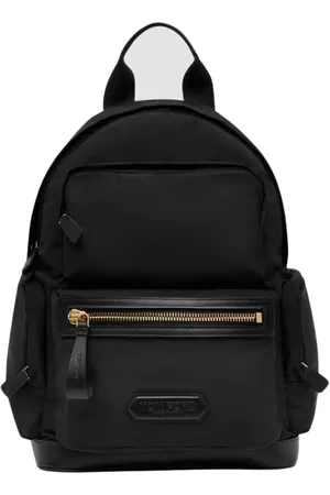 Tom Ford Homme, Sacs, Noir, Taille: ONE Size Sac à Dos en Nylon Noir Élégant Pour un Usage Quotidien