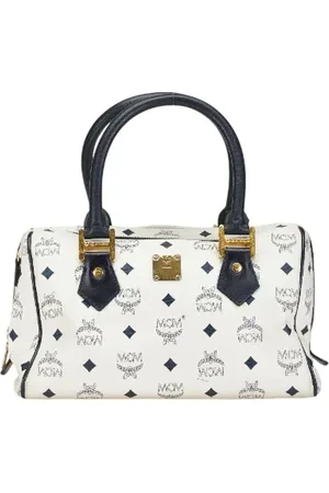 MCM Femme, Pre-owned, Blanc, Taille: ONE Size Pre-owned Toile sacs-main