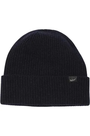 Woolrich Homme, Accessoires, Bleu, Taille: L Bonnet Classique Beige en Côtes