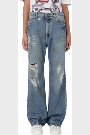 Dolce & Gabbana Homme, Jeans, Bleu, Taille: M Jeans Bleus Distressed Élégants