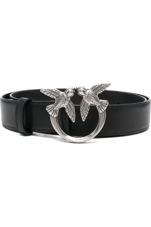 Pinko Femme, Accessoires, Noir, Taille: M Ceinture en Cuir Love Birds