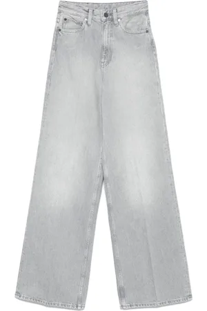 Calvin Klein Femme, Jeans, Gris, Taille: W29 L32 Jean Taille Haute Jambes Larges