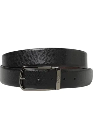 HUGO BOSS Homme, Accessoires, Noir, Taille: ONE Size Ceinture en Cuir Réversible Noire