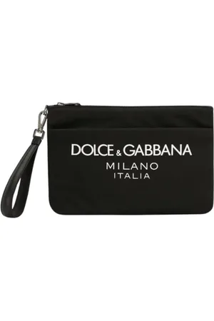 Dolce & Gabbana Homme, Sacs, Noir, Taille: ONE Size Pochette Noire à Dragonne en Nylon