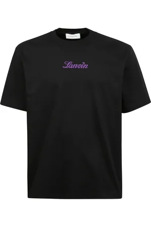 Lanvin Homme, Tops, Noir, Taille: 3XL T-shirt en coton brodé