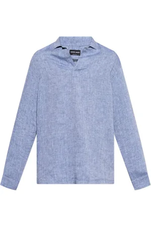 Giorgio Armani Homme, Chemises, Bleu, Taille: M Chemise en lin